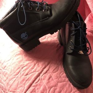 Black Leather Timberland boots